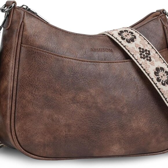 Handbags - Leather Crossbody Purse Vegan Women's Shoulder Handbag Organizer
